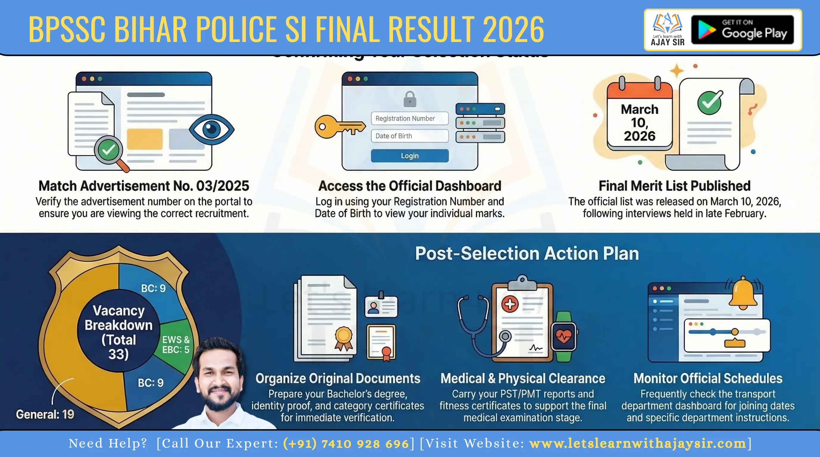 BPSSC Bihar Police Enforcement SI Final Result 2026 Released – Download Merit List PDF for Advt 03/2025