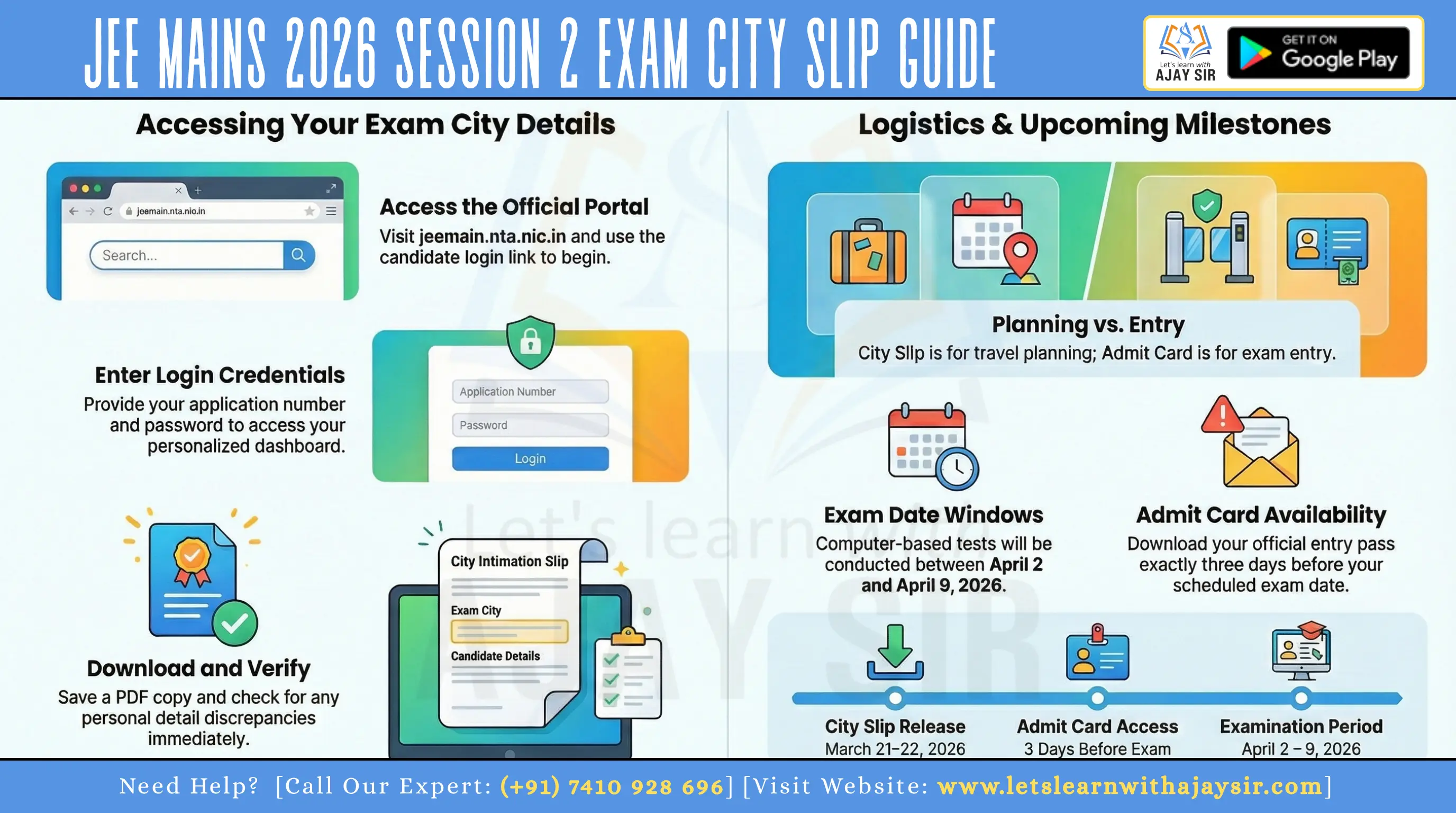 NTA JEE Mains Session 2 Exam City Intimation Slip 2026 Out: Check Allotted City & Exam Date